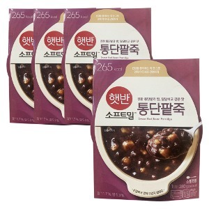 CJ 비비고 통단팥죽 280g x4개